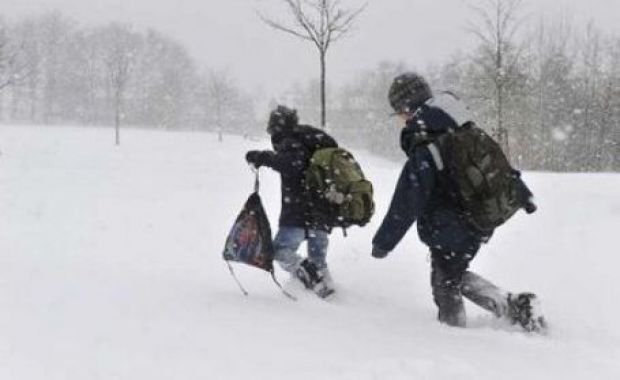 Microbuz cu elevi scos din zăpadă cu plugurile
