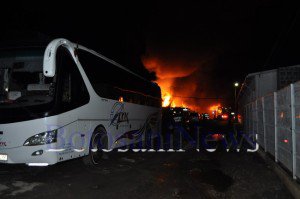 Botosani: Incendiu devastator la garajele firmei de transport Lyk