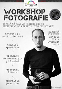 Workshop de fotografie la Uvertura Mall: „Învață să faci un portret reușit indiferent de aparatul foto”