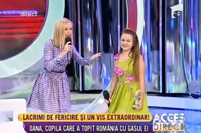 Botoșăneanca Oana Tăbultoc la Acces Direct: Copila care a topit Romania cu glasul ei! - VIDEO/FOTO