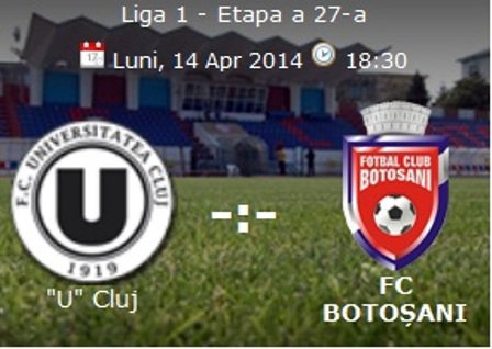 Astăzi: Universitatea Cluj - FC Botoșani