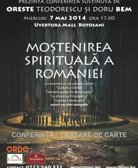 Moştenirea Spirituală a României cu Oreste şi Doru Bem astăzi la Uvertura Mall