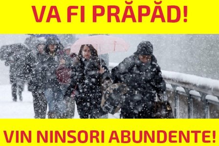 Prăpăd în România: Cod galben de ninsori, viscol şi polei în aproape toată ţara inclusiv în județul Botoșani
