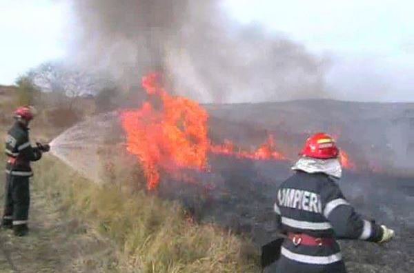 ISU Botoșani: Șapte incendii de vegetaţie uscată în mai puţin de patru ore