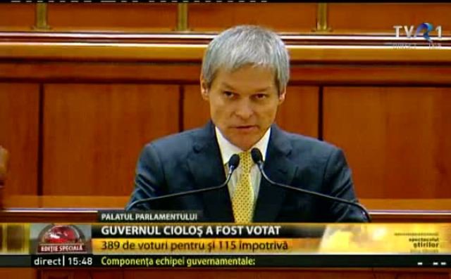 Cioloş, după ce a primit votul de încredere al Parlamentului: Veţi avea în guvern un partener deschis
