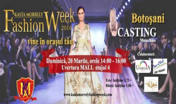 Turneul Kasta Morrely Fashion Week, ajunge și la Botoșani, la Uvertura Mall