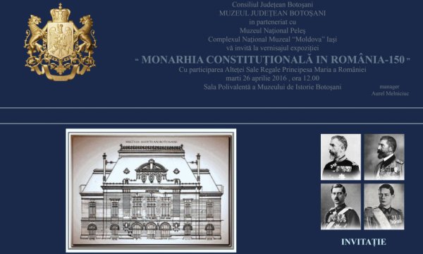 Muzeul Judeţean Botoşani anunță că un reprezentant al Casei Regale vine la Botoșani