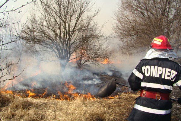 Şase incendii de vegetaţie uscată în mai puţin de opt ore