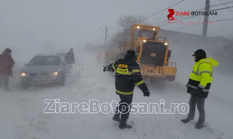 Intervenție a autorităților pentru deblocarea drumurilor. Vezi video de la ieșirea din Dorohoi! - VIDEO