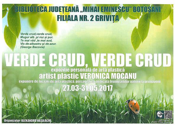 Dublă expoziţie a artistei plastice Veronica Mocanu, la Biblioteca Judeţeană Botoşani