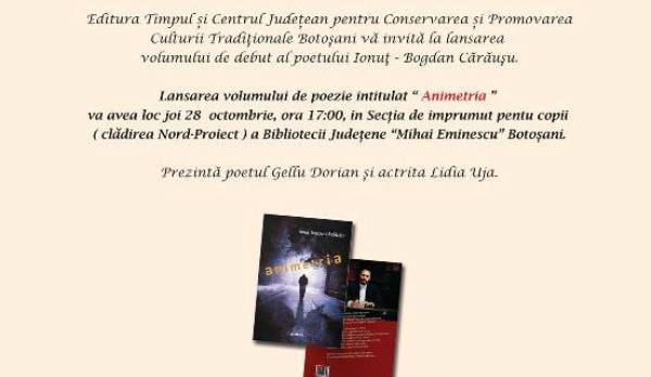 Lansare de carte la Biblioteca Județeană „Mihai Eminescu” Botoșani