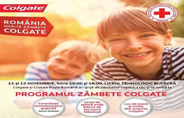 Consultații stomatologice gratuite, oferite prin Programul Zâmbete Colgate, în județul Botoșani