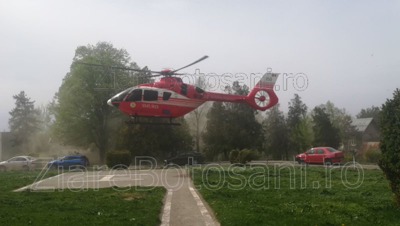 Elicopterul SMURD, chemat pentru secretara șefului IPJ Botoșani care a suferit un infarct - FOTO