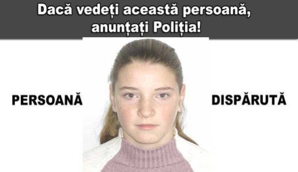 Fată de 15 ani, din județul Botoșani, dată dispărută după ce a plecat la şcoală şi nu s-a mai întors