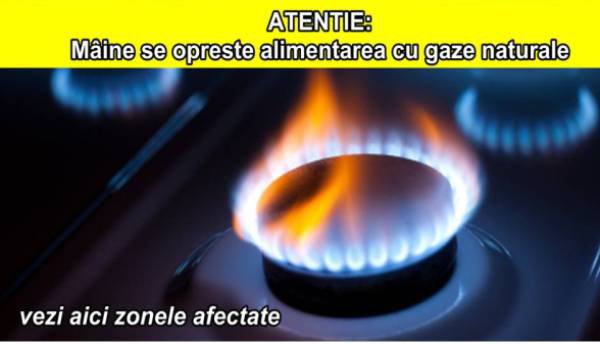 ATENȚIE! Alimentarea cu gaze naturale va fi sistată la consumatori de pe mai multe străzi din municipiul Botoşani