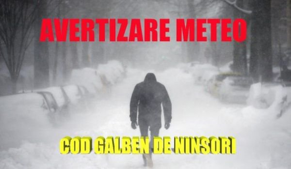 Avertizare ANM: Judeţul Botoșani intră sub avertizare de COD GALBEN de ninsori abundente şi viscol