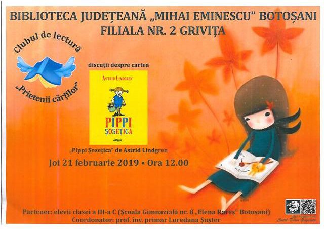 Club de lectură organizat la Biblioteca Județeană Botoșani