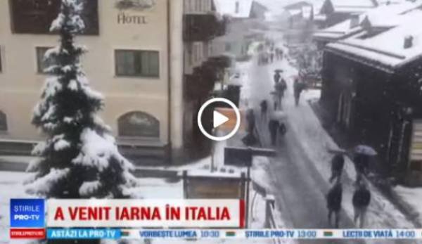 Vreme extremă în Europa. Un strat gros de zăpadă a acoperit Italia