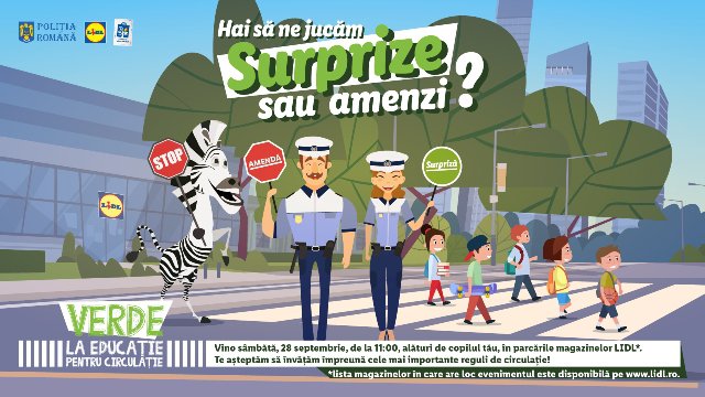 Lidl și Poliția Română dau „Verde la educație pentru circulație”, la cea de-a șaptea ediție a evenimentului național pentru siguranța în trafic a copiilor