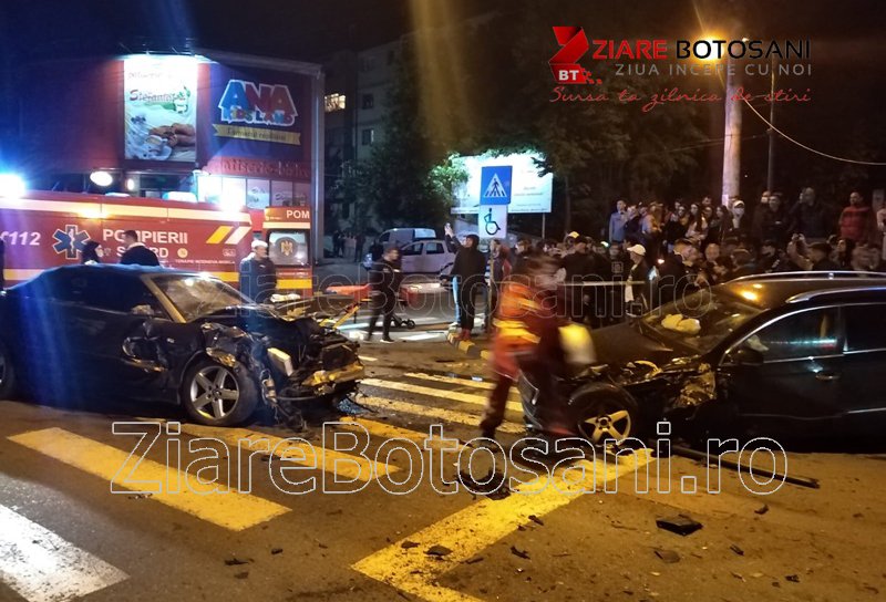 Accident grav la Botoșani! Trei mașini implicate, persoane încarcerate și mai mulți răniți - FOTO