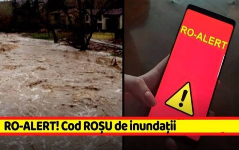 Cod Roșu de inundații transmis prin RO-Alert în județul Botoșani - FOTO