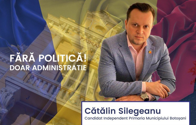 Cătălin Silegeanu, candidat independent: Candidez pentru că m-am săturat ca Botoșaniul să fie un oraș în care oamenii să nu fie respectați