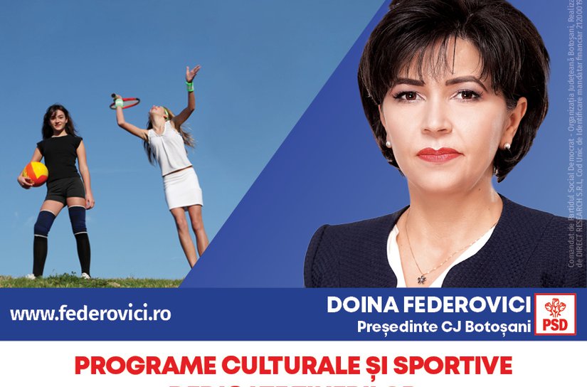 Doina Federovici: La Consiliul Județean voi repune Botoșaniul pe harta turistică a României prin valorificarea turismului cultural, ecumenic și al tradițiilor meșteșugărești