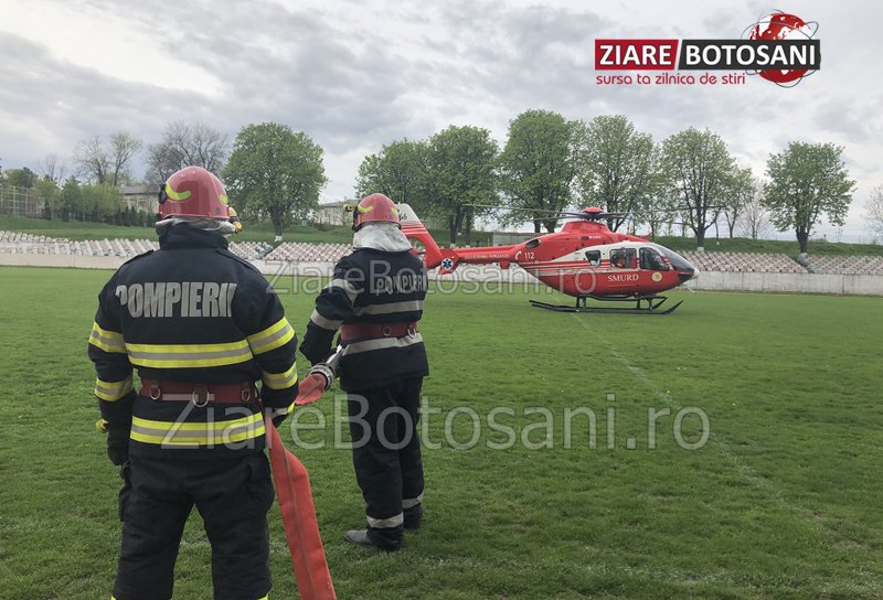 Elicopterul SMURD a venit a doua oară la Dorohoi. Un dorohoian a fost preluat de urgență!