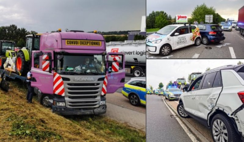 Un şofer român de TIR a făcut prăpăd într-o parcare din Germania. A avariat 6 maşini, a rănit 6 persoane şi i-a agresat pe poliţişti
