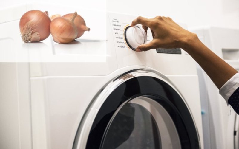 Cum cureți mașina de spălat folosind ceapă și șosete