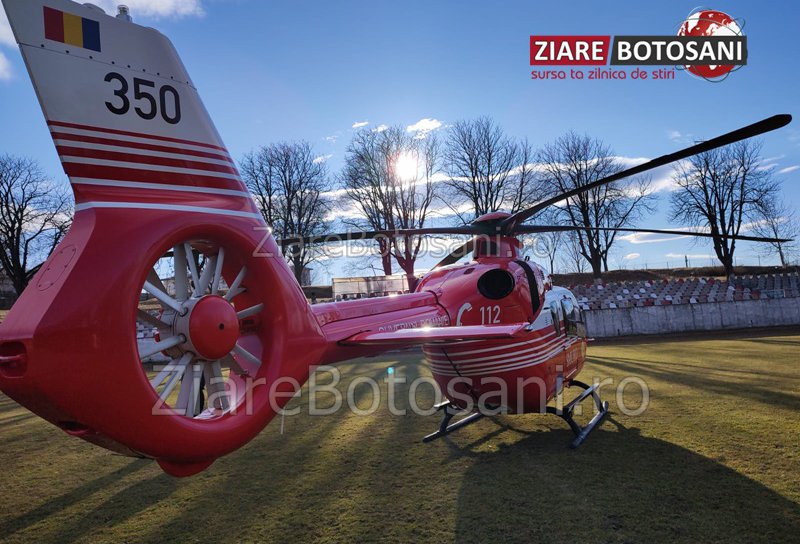 Elicopter SMURD solicitat la Dorohoi pentru o femeie care a suferit un infarct – FOTO