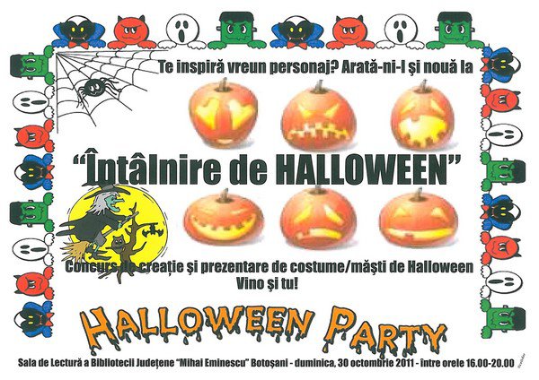 Biblioteca Județeană Botoșani: ”Întâlnire de Halloween”