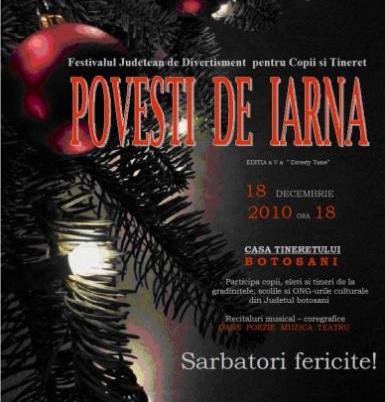 Astăzi începe Festivalul Judeţean de Divertisment pentru Copii şi Tineret „Poveşti de iarnă” 