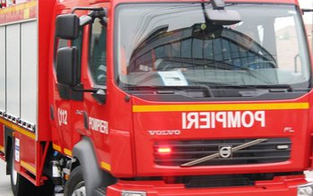 Căţel salvat de pompieri