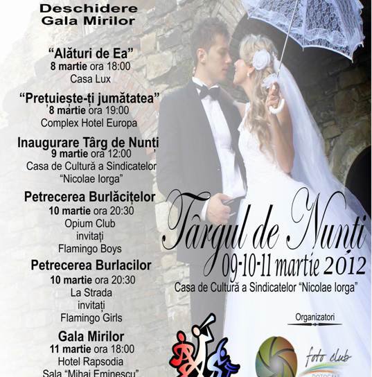 Astăzi începe Festivalul Judeţean al Tinerilor Căsătoriţi „GALA MIRILOR ″ Botoşani