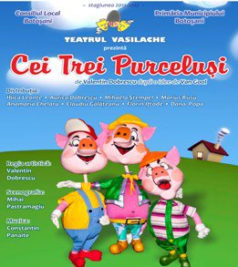 Astăzi în premieră pe scena Teatrului Vasilache „Cei trei purceluşi”