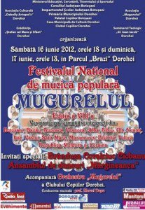 Festivalul Național de muzică populară „Mugurelul”, ediția a VIII-a la Dorohoi în perioada 16 -17 iunie!