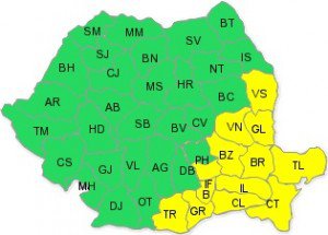 Atenție! Avertizare meteorologică COD GALBEN de ninsori și intensificări ale vântului