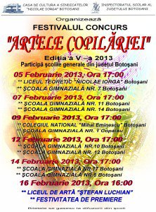 Festivalul “Artele copilăriei”, la cea de-a V-a ediţie