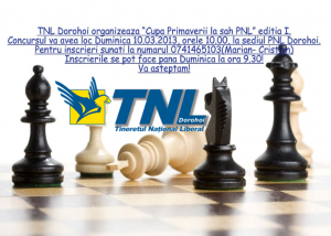 TNL Dorohoi organizează în acest weekend „Cupa primăverii la șah” prima ediție