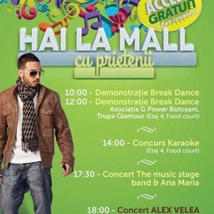 Concert Alex Velea, sâmbătă seară, la Uvertura Mall !