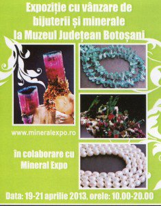 Muzeul Judeţean: Expoziţie cu vânzare de bijuterii şi minerale începând de astăzi 