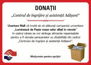 Uvertura Mall derulează campanii umanitare …
