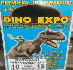 Cea mai mare expoziție de dinozauri din Europa ajunge la Botoșani