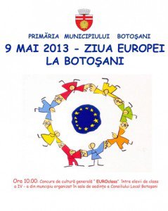 Astăzi concurs pe teme europene la Primărie de Ziua Europei