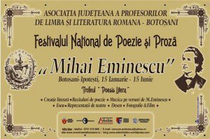 Festivalul Național de poezie și proză „Mihai Eminescu” Ipoteşti, ediția a II-a. Vezi detalii!