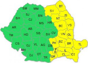 Atenție! Botoșaniul sub avertizare meteorologică COD GALBEN de de ploi torenţiale, grindină și intensificări de vânt