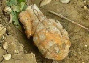 Grenadă găsită în grădina unui localnic din Ungureni