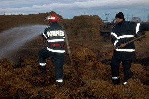 Zece tone de furaje distruse într-un incendiu la Băluşeni