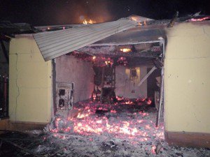 Bucătărie incendiată de un televizor aflat sub tensiune